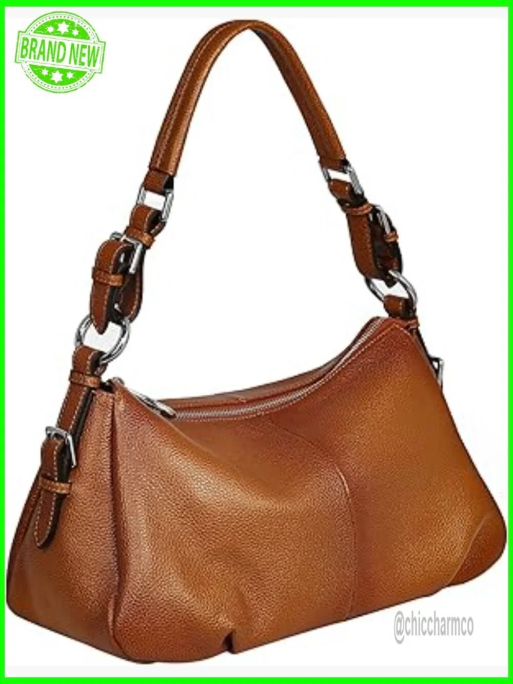 Genuine Leather Hobo Bag with Adjustable Strap, Large Capacity Tote